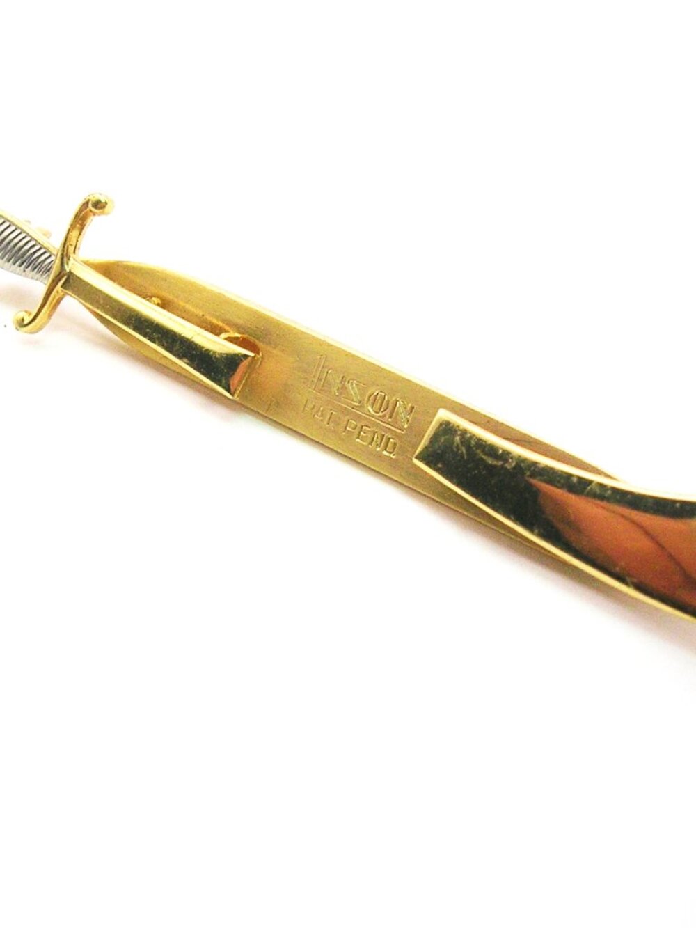 Vintage Tie Clip Bar Scimitar Sword Mid Century Cravat Holder Freemasonry